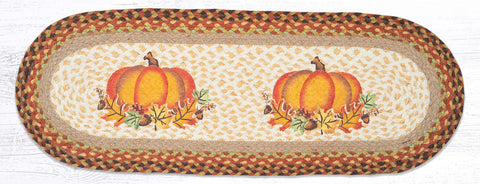 Harvest Pumpkin Leaf Braided Table Runner-Lange General Store