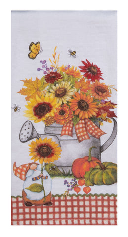 Harvest Sunflower Watering Can Terry Towel-Lange General Store