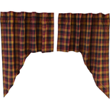 Heritage Farms Primitive Check Swag Curtains-Lange General Store