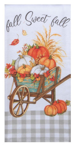 Hello Autumn Wheelbarrow Terry Towel-Lange General Store