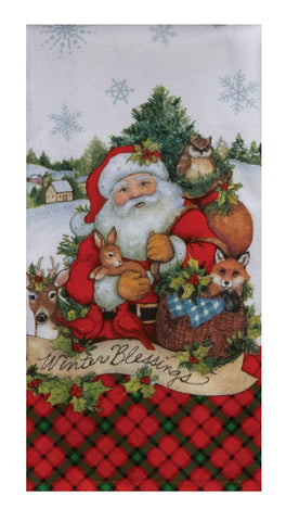 Home for Christmas Santa Terry Towel-Lange General Store