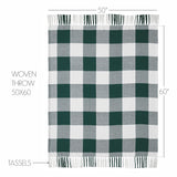 Hunter Green Check Woven Throw-Lange General Store