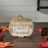 In All Things Give Thanks Pumpkin Wood Decor-Lange General Store