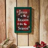 Jesus Is The Reason Plaid Framed Wall Hanging Sign-Lange General Store