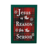 Jesus Is The Reason Plaid Framed Wall Hanging Sign-Lange General Store