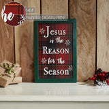 Jesus Is The Reason Plaid Framed Wall Hanging Sign-Lange General Store