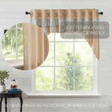 Kaila Ticking Gold Ruffled Swag Curtains-Lange General Store