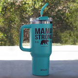 Kerusso Steel Mug with Straw Mama Strong Bear 40 oz.-Lange General Store