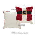 Chenille Christmas Santa Suit Pillow 18"-Lange General Store