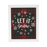 Let It Snow Plaid Wall Hanging Sign-Lange General Store