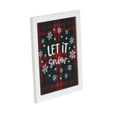 Let It Snow Plaid Wall Hanging Sign-Lange General Store