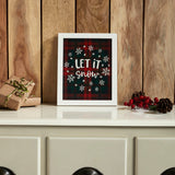 Let It Snow Plaid Wall Hanging Sign-Lange General Store