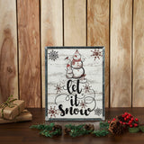 Let It Snow Snowman Framed Sign-Lange General Store