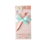Listpad w/Pen: Pink Floral-Lange General Store