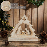 Manger Nativity Scene Wooden Figurine-Lange General Store