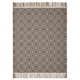 Medallion Black Tan Jacquard Woven Throw-Lange General Store