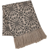 Medallion Black Tan Jacquard Woven Throw-Lange General Store