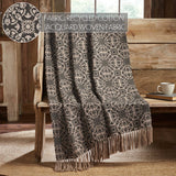 Medallion Black Tan Jacquard Woven Throw-Lange General Store