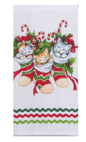 Meowy Christmas Stocking Terry Towel-Lange General Store