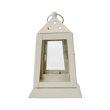 Metal Lantern Antique White Tealight Holder 7"-Lange General Store