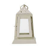 Metal Lantern Antique White Tealight Holder 7"-Lange General Store