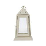 Metal Lantern Antique White Tealight Holder 9"-Lange General Store