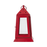 Metal Lantern Barn Red Tealight Holder 9x5x5-Lange General Store