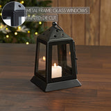 Metal Lantern Black Tealight Holder 7x4.5x4.5-Lange General Store