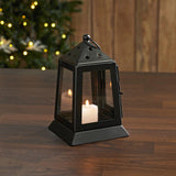 Metal Lantern Black Tealight Holder 7x4.5x4.5-Lange General Store