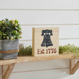 My Country Blue Liberty Bell Est 1776 Block Sign-Lange General Store
