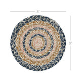 Navy Rose Braided Trivet 8"-Lange General Store