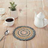 Navy Rose Braided Trivet 8"-Lange General Store