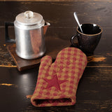 Oven Mitt - Burgundy Star-Lange General Store