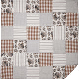 Portabella Buffalo Check Floral Patch Quilt-Lange General Store