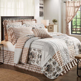 Portabella Buffalo Check Floral Patch Quilt-Lange General Store