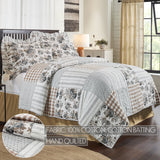 Portabella Buffalo Check Floral Patch Quilt-Lange General Store