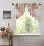 Portabella Buffalo Check Prairie Swag Curtains-Lange General Store