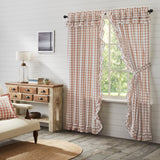 Portabella Buffalo Check Ruffled Long Panel Curtains-Lange General Store