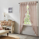 Portabella Buffalo Check Ruffled Prairie Long Panel Curtains-Lange General Store