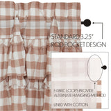 Portabella Buffalo Check Ruffled Prairie Short Panel Curtains-Lange General Store