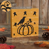 Prim Stars Pumpkin Raven Sign-Lange General Store