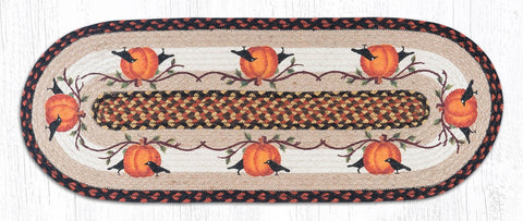 Pumpkin Crow Braided Table Runner-Lange General Store