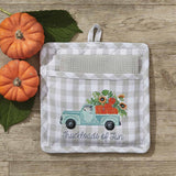 Pumpkin Truckloads of Fun Pot Holder Set-Lange General Store