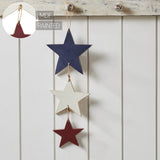 RWB Triple Hanging Stars Ornament-Lange General Store