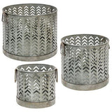 Rustic Chevron Metal Basket Set of 3-Lange General Store