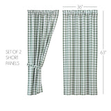 Sage Ann Buffalo Check Short Panel Curtains-Lange General Store