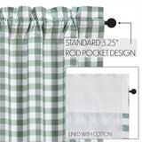 Sage Ann Buffalo Check Short Panel Curtains-Lange General Store