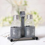 Salt and Pepper Shaker Holder in Antique Tin-Lange General Store