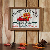 Shiplap Pumpkin Patch Red Truck Wall Sign-Lange General Store