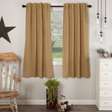 Simple Life Flax Khaki Short Panel Curtains-Lange General Store